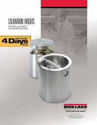 Thumbnail of document Data Sheet - Specialty Calibration Weights ASTM Class 5